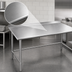 Thumbnail image #3 for Eagle Group Budget Series 30-Inch x 30-Inch Corner Work Table with 430 Stainless Steel Top and 1-1/2-Inch Rear Up-Turn