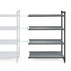 Thumbnail image #3 for Cambro Camshelving® Basics Plus CBA184884VS4580 18 x 48 x 84 Inch 4-Shelf Vented and Solid Add-On Polymer Shelving Unit