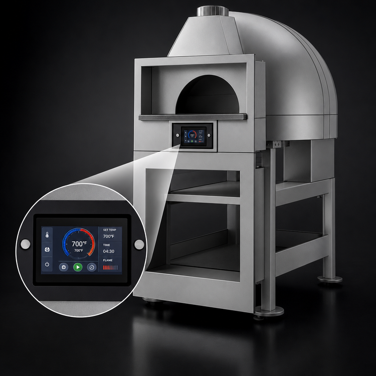 Product image #3 for Facade EF150G Enclosed Round Gas-Fired Brick Deck Pizza Oven with Stand