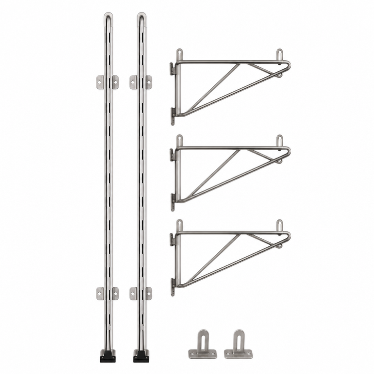 Product image #3 for Eagle Adjustable Post Wire Wall Mount End Unit - 24 Inch Deep, 54 Inch Posts, Stainless Steel (PWE24-3S)