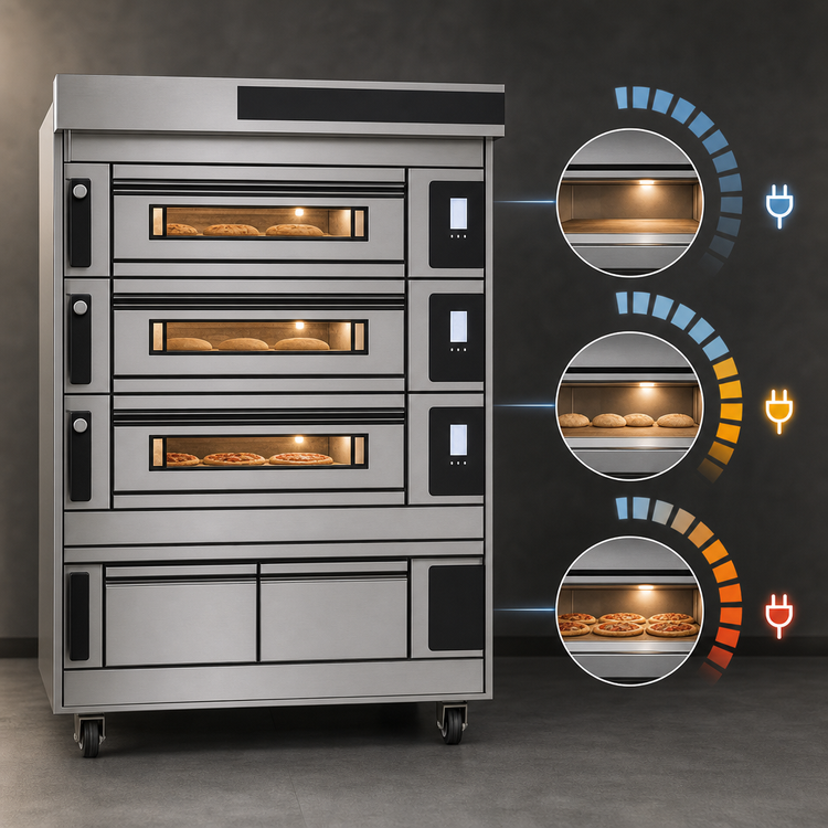 Product image #3 for Moretti Forni S100E Series 3-Deck Electric Pizza Deck Oven with Refractory Stone Decks