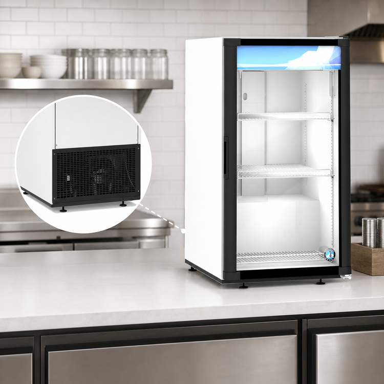 Product image #3 for Hoshizaki One-Section Countertop Glass Door Refrigerated Merchandiser, 5.97 Cu. Ft., White