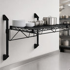 Thumbnail image #3 for Quantum WC14-CB2136BK Wall-Mounted Cantilever Wire Shelf Kit, 36 x 21 Inches, Black Epoxy Antimicrobial Finish