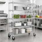 Thumbnail image #3 for Metro Super Erecta N556EBR 4-Shelf Wire Stem Caster Cart, 48 x 24 x 69 Inches, Polyurethane Casters, 900 lb. Capacity