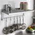 Thumbnail image #3 for New Age 1122PR T-Bar Wall-Mounted Aluminum Pot Rack Shelf, 48