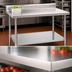 Thumbnail image #3 for Spec-Master Marine Series 108-Inch x 30-Inch Stainless Steel Work Table with 4-1/2-Inch Backsplash and Galvanized Undershelf