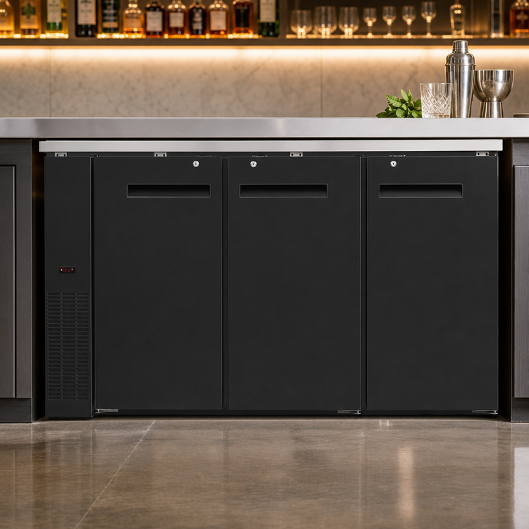 Product image #3 for Migali Competitor Series® C-BB72-HC 72.8-Inch Three-Section Refrigerated Back Bar Cabinet
