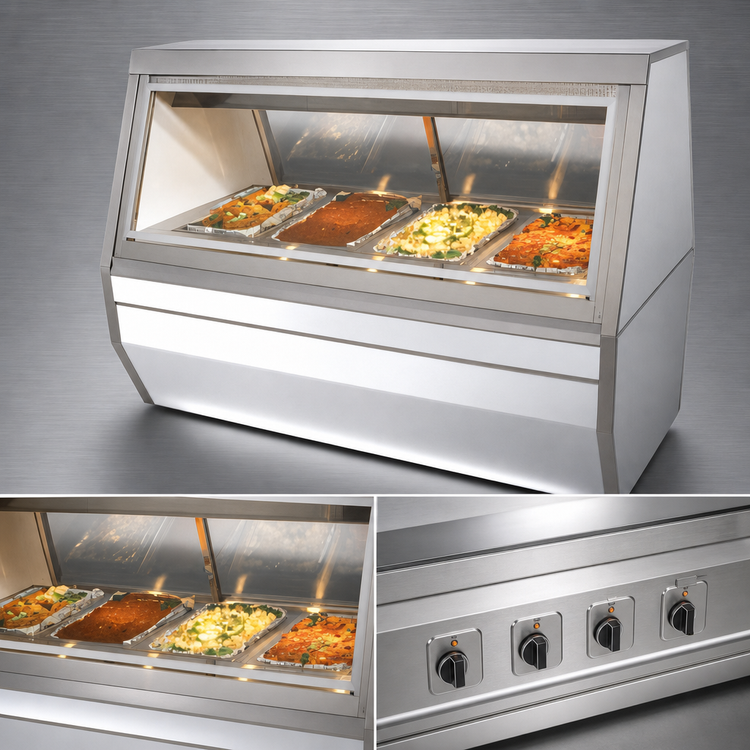 Product image #3 for Howard-McCray CHS35-6 71-Inch Full-Service Hot Food Case with 4 Thermostatically Controlled Wells