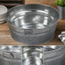 Thumbnail image #3 for American Metalcraft 72 oz. Galvanized Tin Round Tub with Side Handles