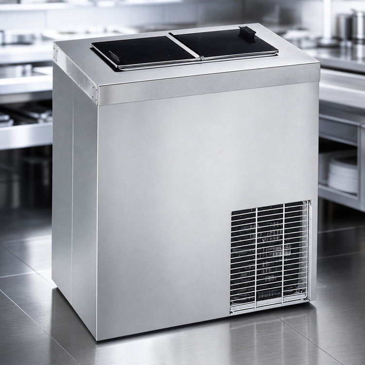 Product image #3 for Master-Bilt Chest-Style Stainless Steel Ice Cream Storage/Dipping Cabinet, 3 Display / 1 Storage 3-Gallon Tub Capacity, 115V