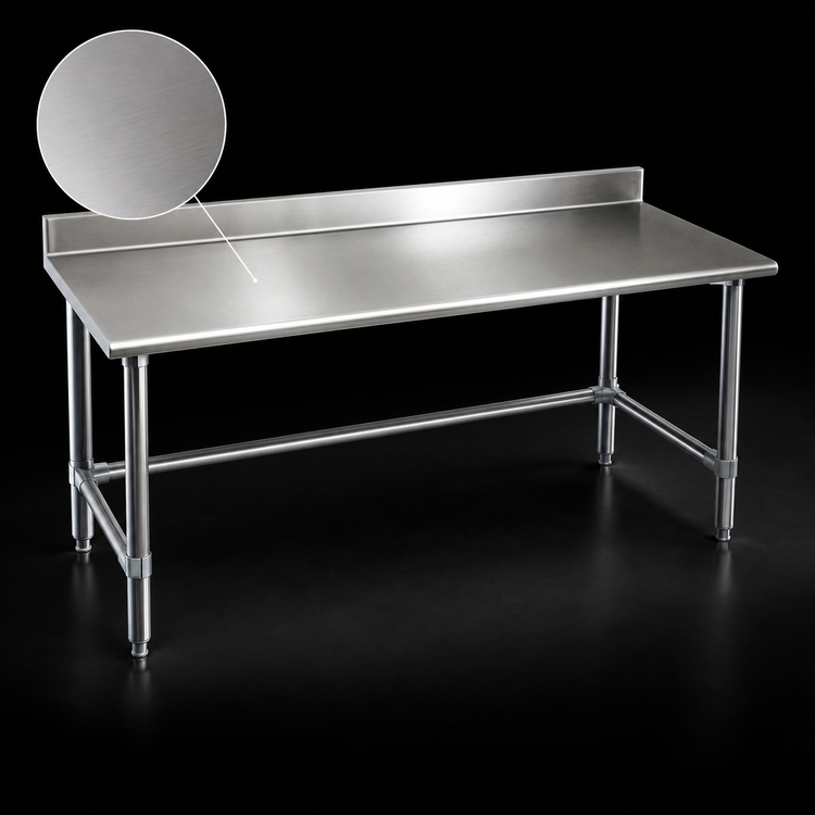 Product image #3 for Eagle Group Budget Series 108" x 36" Stainless Steel Work Table with 4-1/2" Backsplash and Tubular Base