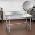 Thumbnail image #3 for Advance Tabco 30 Inch W x 24 Inch D Stainless Steel Work Table with 10 Inch Backsplash and Open Base
