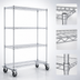Thumbnail image #3 for Eagle Group DT2148-CSB 4-Tier Chrome Wire Shelving Dolly Truck with 5-Inch Casters, 48 x 21 Inches