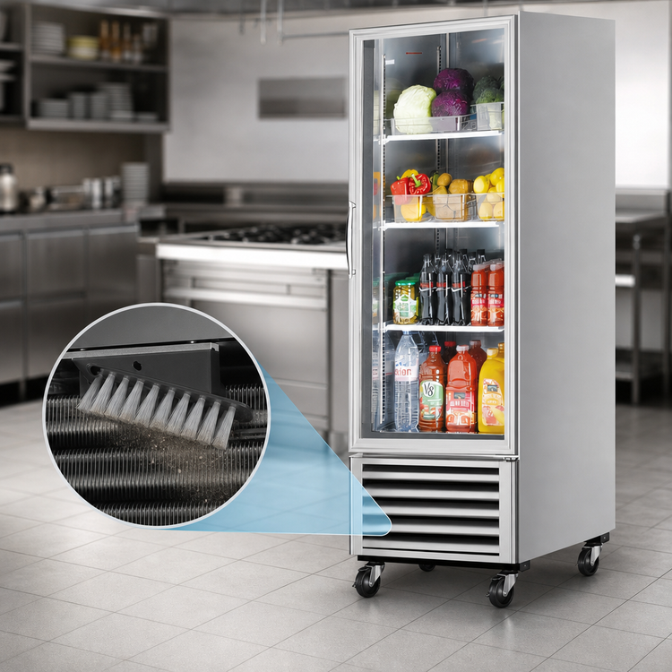 Product image #3 for Turbo Air Super Deluxe 20 Cu. Ft. One-Section Glass Door Reach-In Refrigerator, Bottom Mount Compressor