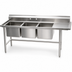 Thumbnail image #3 for Eagle Group S14 Series 3-Compartment Stainless Steel Sink with Right-Hand Drainboard, 89-1/2 Inch Wide