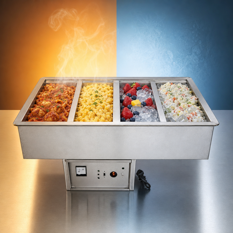 Product image #3 for Atlas Metal WCM-HP-5 5-Pan Hot/Cold Drop-In Food Well