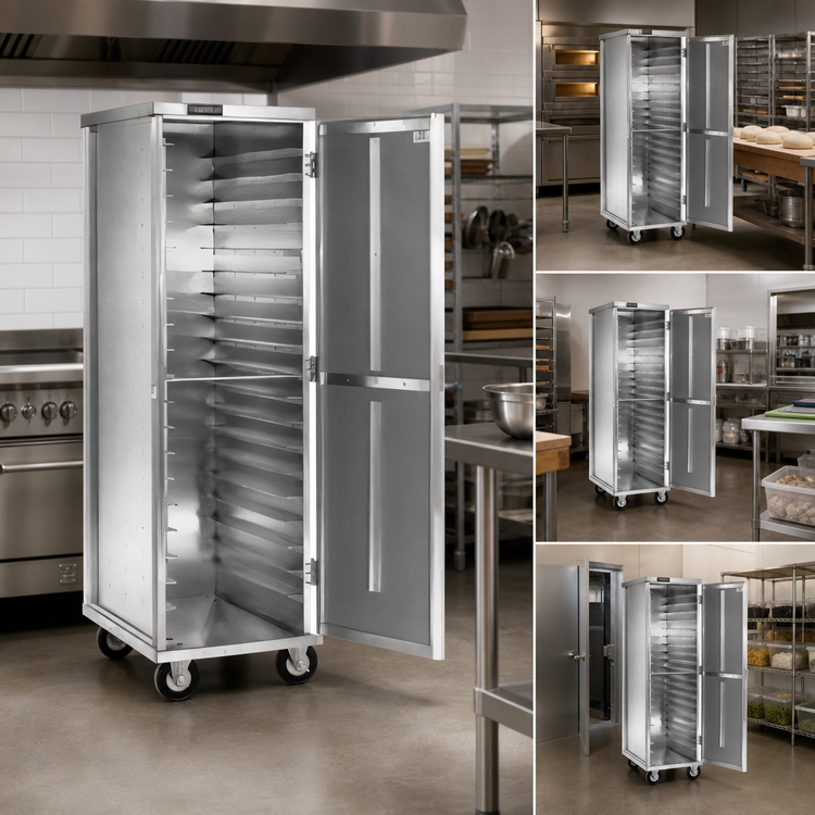 Product image #3 for Cres Cor Full-Height Mobile Enclosed Aluminum Pan Rack Cabinet, Single-Wall, Non-Insulated, 20 Full-Size Pan Capacity