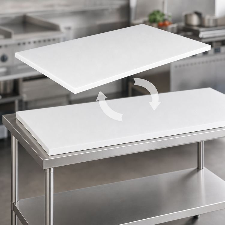 Product image #3 for John Boos 108 Inch x 30 Inch Reversible Poly Replacement Work Table Top, 3/4 Inch Thick