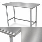 Thumbnail image #3 for Advance Tabco TGLG-244 48" x 24" Flat-Top Stainless Steel Work Table, 14-Gauge 304 Top, Galvanized Open Base