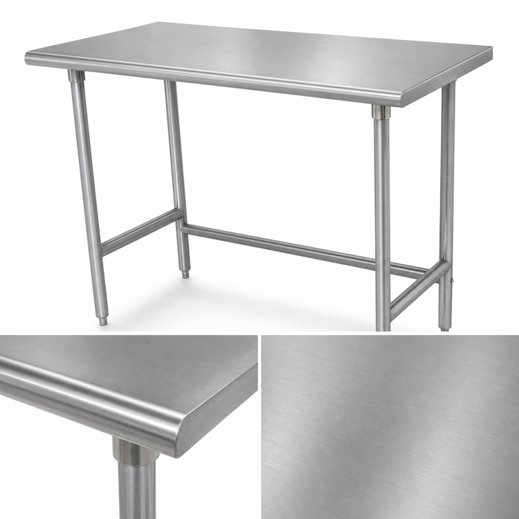 Product image #3 for Advance Tabco 48" x 24" Flat Top Stainless Steel Work Table with Galvanized Legs