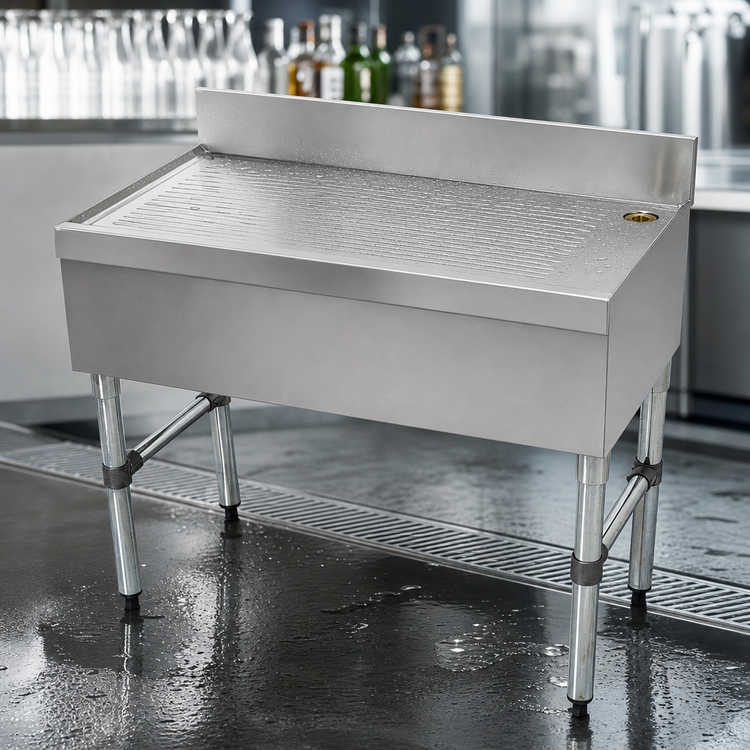 Product image #3 for Advance Tabco Underbar Basics™ Freestanding Stainless Steel Bar Type Drainboard