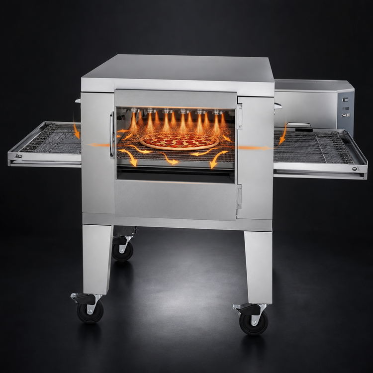 Product image #3 for Lincoln Impinger I 1400 Series Floor Model Single-Deck Natural Gas Conveyor Pizza Oven with Solid Door and Glass Access Window