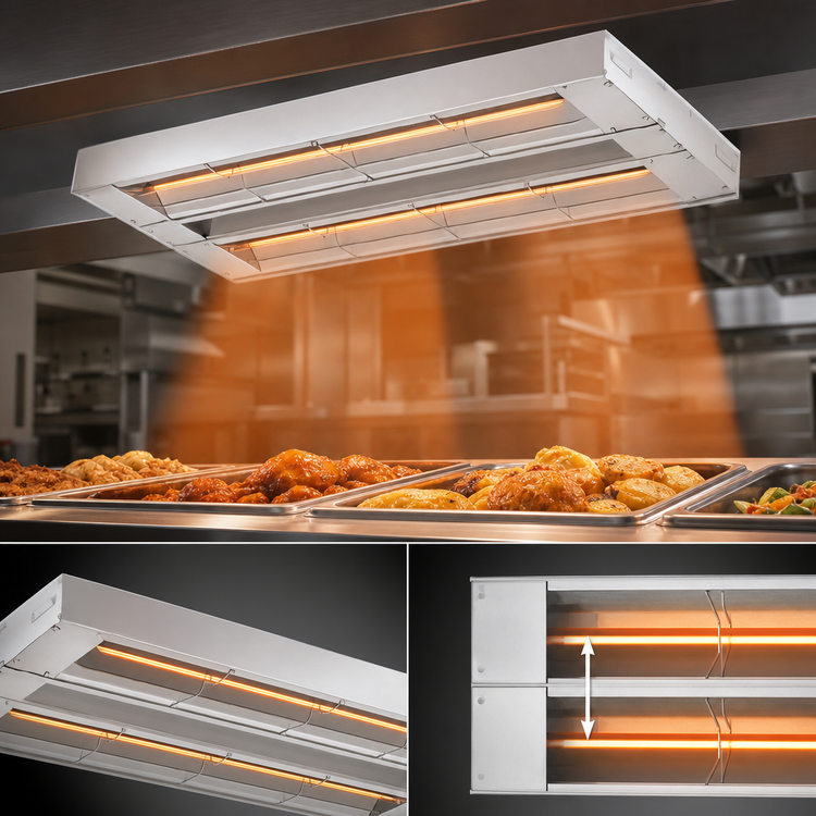 Product image #3 for Hatco Glo-Ray 30-Inch Double-Rod Unlighted Infrared Strip Heater, Aluminum, 900 Watts