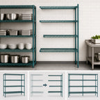 Thumbnail image #3 for Eagle Group EagleGard A4-63-2442E 4-Tier Wire Add-On Shelving Unit, 42 x 24 x 63 Inches, Blue-Green Hybrid Epoxy, Antimicrobial