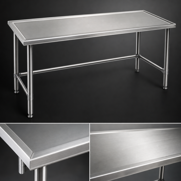 Product image #3 for Spec-Master Marine Series Stainless Steel Work Table, 60 x 24 Inch, Open Base