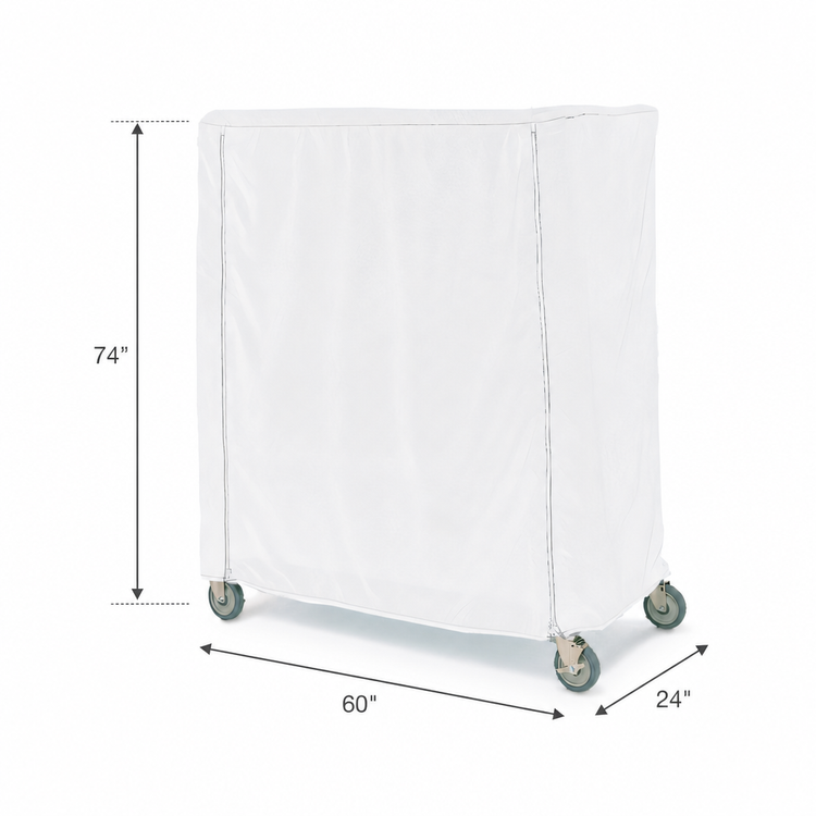 Product image #3 for Metro Queen Mary & Banquet Cart Cover, 60 x 24 x 74 Inch, Uncoated Knitted Polyester, White