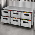 Thumbnail image #3 for Hoshizaki Steelheart UR72B-D6 72-Inch Three-Section Undercounter Refrigerator with 6 Drawers, Stainless Steel, 18 cu. ft.