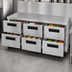Thumbnail image #3 for Hoshizaki Steelheart 72-Inch Three-Section Undercounter Refrigerator with 6 Drawers