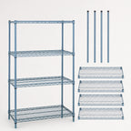 Thumbnail image #3 for Quantum WR54-2442GY 4-Shelf Stationary Wire Shelving Starter Unit, 42W x 24D x 54H, Gray Epoxy Finish