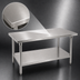 Thumbnail image #3 for Advance Tabco 84 Inch x 36 Inch Flat Top Work Table with Adjustable Galvanized Undershelf and Legs, 304 Stainless Steel Top
