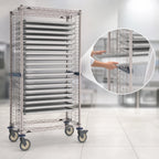 Thumbnail image #3 for Metro RS1K4S Mobile Side-Load Wire Bun Pan Rack, 40-Pan Capacity, 1-1/2-Inch Slide Centers, Brite Zinc Finish