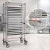 Thumbnail image #3 for Metro Mobile Side-Load Wire Bun Pan Rack, 40-Pan Capacity, Brite Zinc Finish