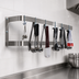 Thumbnail image #3 for Advance Tabco Wall-Mounted Double-Bar Stainless Steel Pot Rack, 108 Inches Wide, 18 Hooks