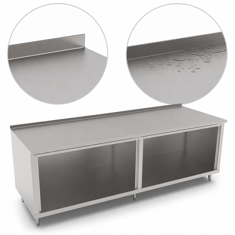Product image #3 for John Boos 108-Inch x 24-Inch Open Front Modular Base Work Table with 1-1/2-Inch Rear Up-Turn