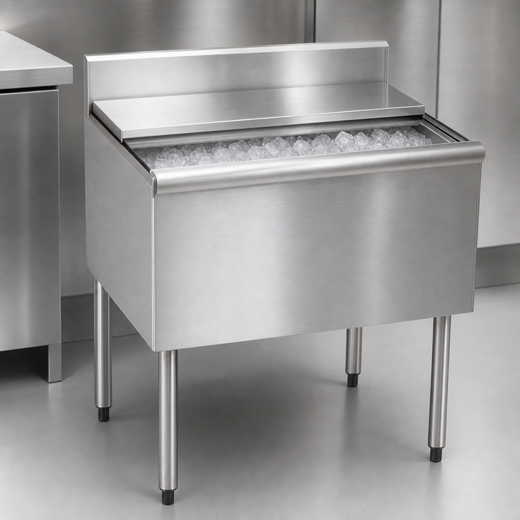 Product image #3 for Eagle Group 1800 Series 36-Inch Underbar Ice Chest with 12-Inch Deep Bin and 88 lb Capacity