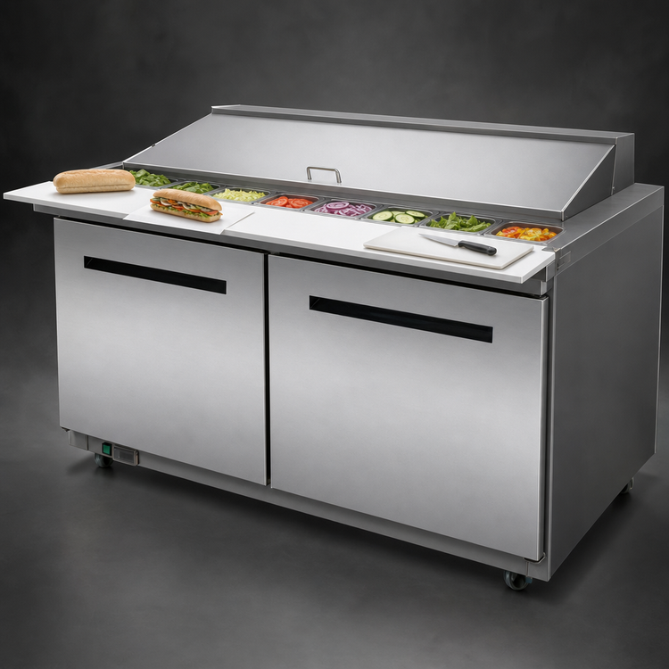 Product image #3 for Maxx Cold X-Series 60-Inch Two-Section Megatop Sandwich & Salad Prep Table