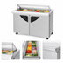Thumbnail image #3 for Turbo Air Super Deluxe 48-1/4-Inch Two-Section Sandwich/Salad Mega Top Prep Table with Glass Lid, 18-Pan Capacity