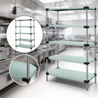 Thumbnail image #3 for Quantum WRS5-74-1472SS 304 Stainless Steel 5-Shelf Solid Shelving Starter Kit, 72 x 14 x 74 Inches
