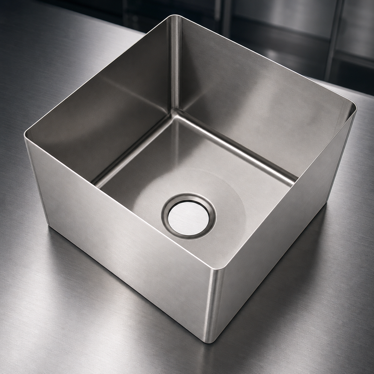 Product image #3 for Eagle Group Seamless Welded-In Fabricated Straight Wall Sink, 1 Compartment, 20 x 27 x 6 Inches, 304 Stainless Steel
