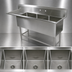 Thumbnail image #3 for John Boos Pro-Bowl 3-Compartment Sink with 30-Inch Left Drainboard, 20 x 20 x 12-Inch Bowls, 16-Gauge Stainless Steel