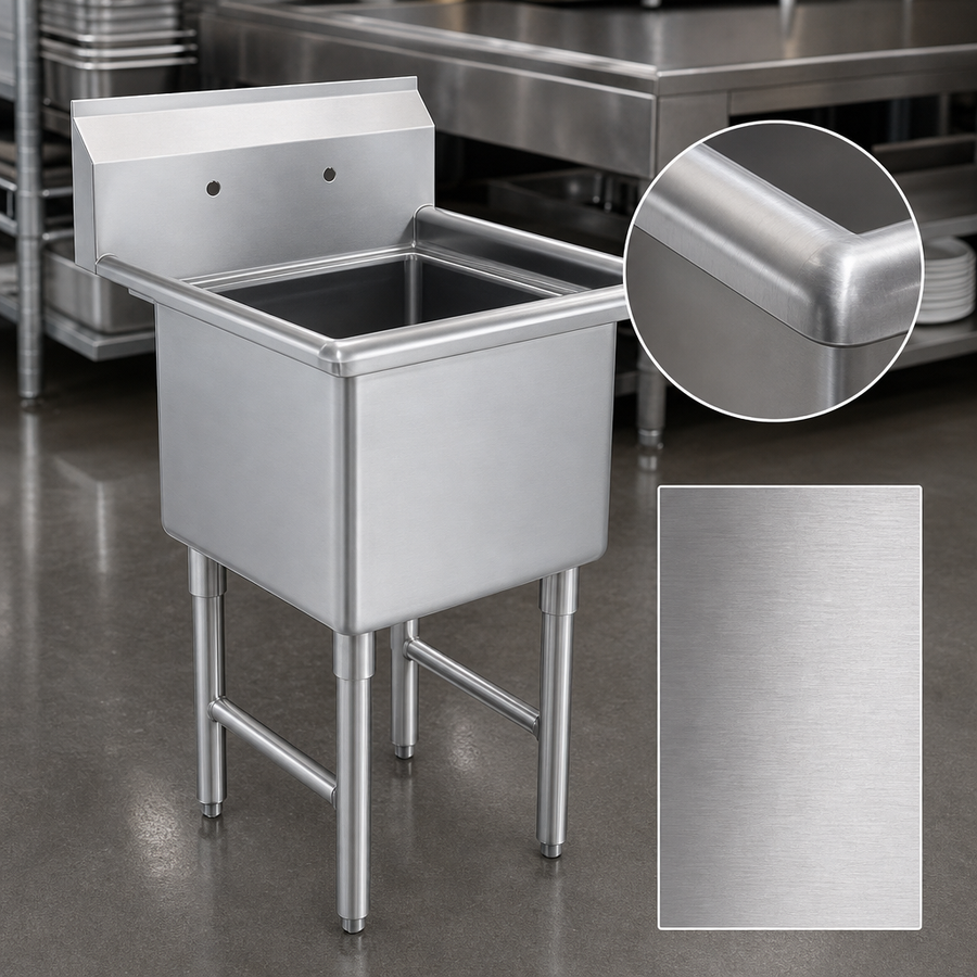 18-Gauge 304 Stainless Steel Construction
