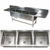 Thumbnail image #3 for John Boos Pro-Bowl 3-Compartment Sink with Left and Right Drainboards, 14-Gauge Stainless Steel, Floor Model
