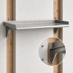 Thumbnail image #3 for Eagle Group Snap-n-Slide SWS1224-14/3 Wall-Mounted Stainless Steel Shelf, 24"W x 12"D, Rolled Front Edge, 14/304 Gauge