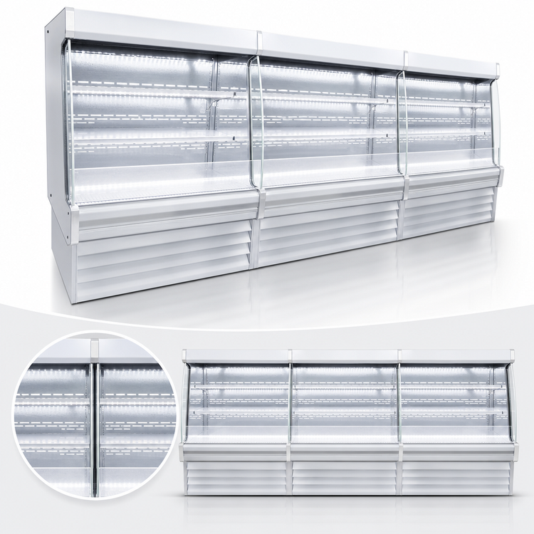 Product image #3 for Howard-McCray 35E Series Dairy Open Merchandiser, 123"W x 60"H Vertical Case, Remote Refrigeration, LED Lit Shelves