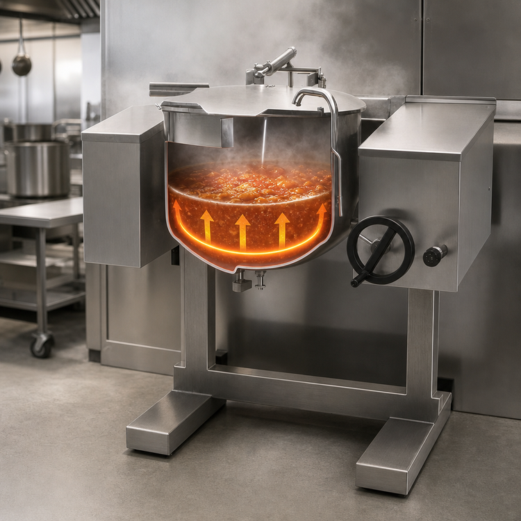 Product image #3 for Legion 60-Gallon Direct Steam 2/3-Jacket Tilting Wall-Mount Kettle