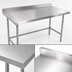 Thumbnail image #3 for 72 Inch x 30 Inch Stainless Steel Work Table with Open Galvanized Base and 2 Inch Rear Up-Turn